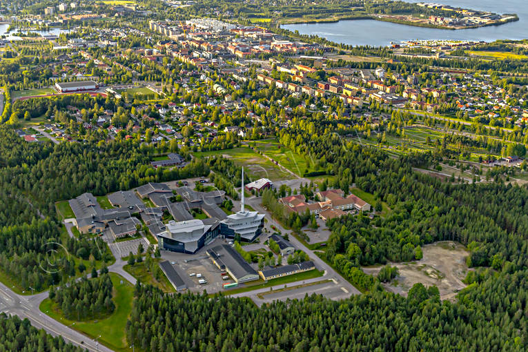 Acusticum, Djupviken, drnarbilder, drnarfoto, flygbild, flygbilder, Flygfoto, flygfoton, fretagsby, konserthus, Landskap, musikhgskola, Norrbotten, Pite, riven, samhllen, Science Park, sommar