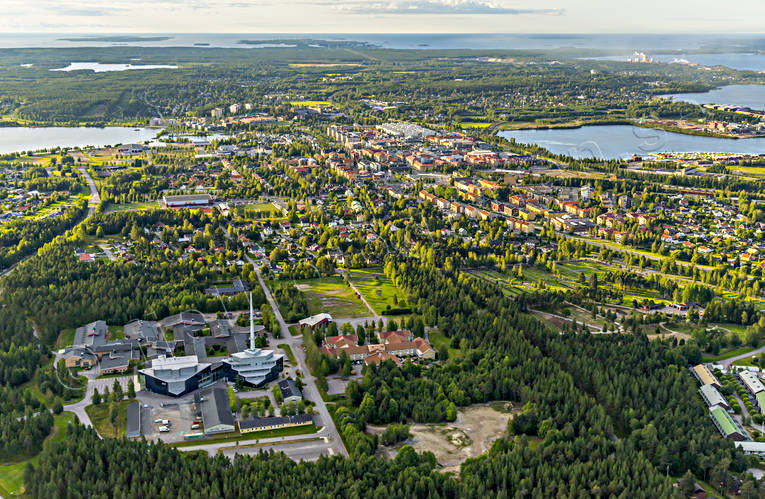 Acusticum Piteå Flygfoto Acusticum, Djupviken, drönarbilder, drönarfoto, flygbild, flygbilder, Flygfoto, flygfoton, företagsby, konserthus, Landskap, musikhögskola, Norrbotten, Piteå, riven, samhällen, Science Park, sommar