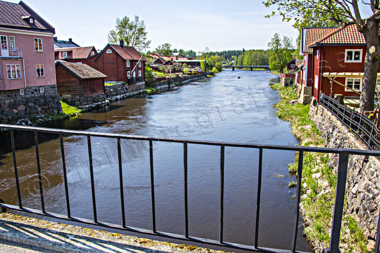 Arbogaån i Arboga Arboga, Arbogaån, bro, byggnationer, forntid, Kapellbron, Kapellgatan, kultur, stenläggning, städer, Västmanland