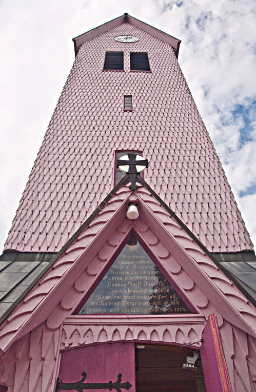 Arjeplog, byggnader, frsamling, kyrka, kyrkor, kyrktorn, lappland, rosa, trkyrka