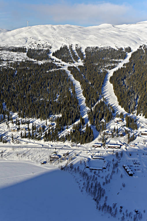 Bydalen Skidanläggning anläggningar, drönarbilder, drönarfoto, flygbild, flygbilder, Flygfoto, flygfoton, Jämtland, vinter