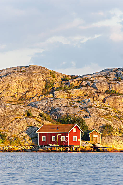bohusklippor, Bohuslän, byggnader, båthus, hav, klippor, natur, sommar
