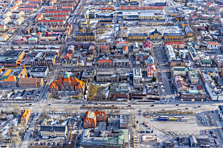 centrum, drnarbilder, drnarfoto, flygbild, flygbilder, Flygfoto, flygfoton, Jmtland, Rdhuset, stder, vinter, stersund