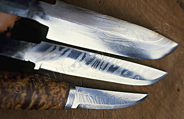 Damasksmidda knivblad damasksmide, kniv, knivar, knivblad, knivsmed, knivtillverkning, kultur, nutid, smed