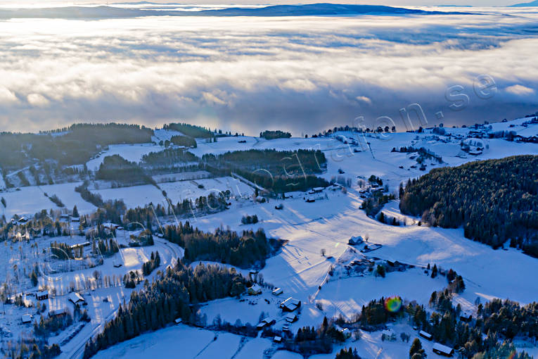 Dimma över Landösjön dimma, drönarbilder, drönarfoto, flygbild, flygbilder, Flygfoto, flygfoton, Jämtland, Landskap, Landön, Landösjön, vinter