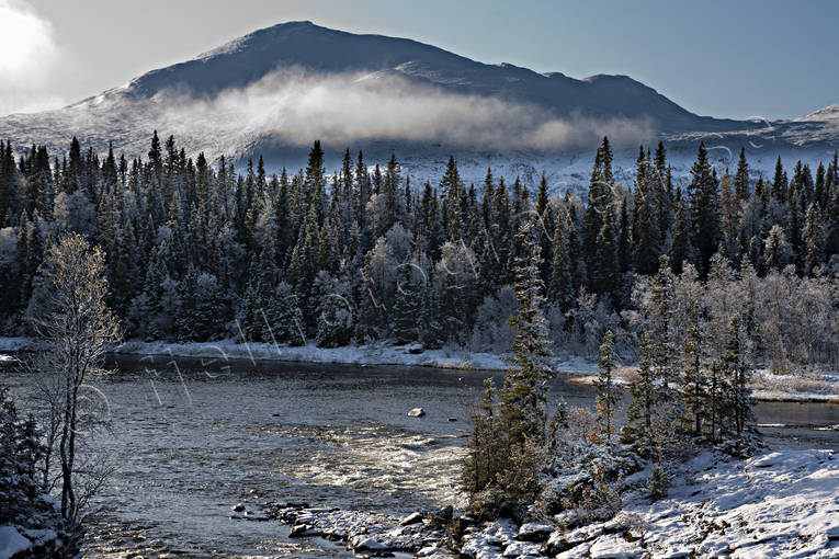 Enafors, Enan, fjll, fjlltopp, fjlltoppar, fors, frost, hgfjll, hgfjllen, hst, hstmorgon, Jmtland, Landskap, natur, Snasen, Storsnasen, rstider, lv