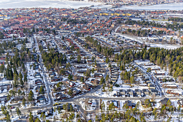 drönarbilder, drönarfoto, Eriksberg, flygbild, flygbilder, Flygfoto, flygfoton, Jämtland, städer, vinter, Östersund