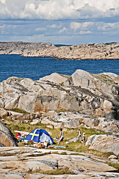 Bohusln, familj, hav, klippor, kust, Landskap, natur, skrgrd, sommar, tlta, rstider