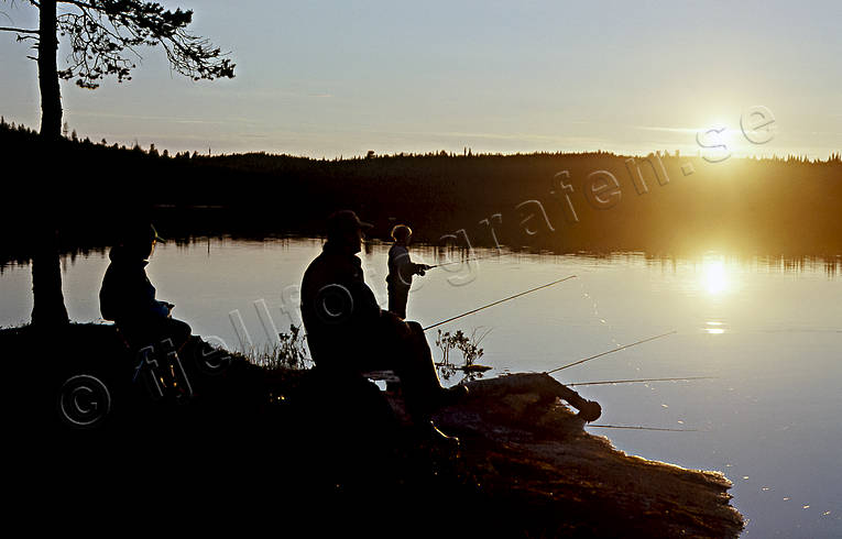 Fiske i solnedgång fiske, Landsomsjön, mete, solnedgång, sportfiske