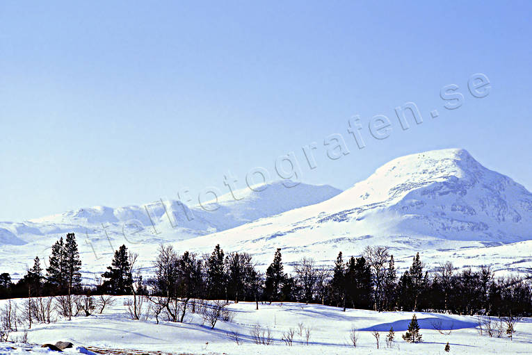 fjllmassiv, Landskap, lappland, Skalvattnet, vinter