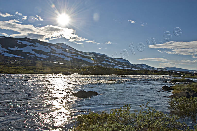 fjll, fjllen, fjllsj, Landskap, lappland, motljus, Sartaure, sol, sommar, stmning, stmningsbild, stmningsbilder