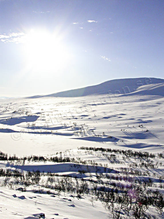 fjll, fjllen, fjllsol, Jmtland, Landskap, Lvsjn, sol, solsken, vinter, vitt