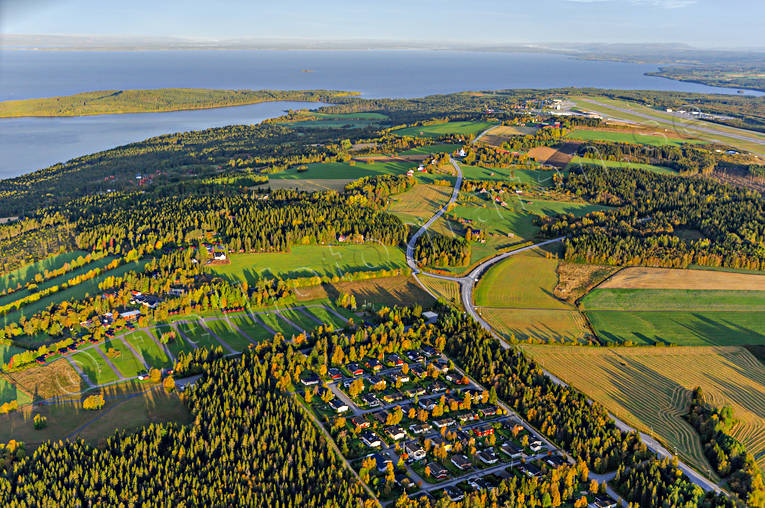 Flygbild över Frösön drönarbilder, drönarfoto, flygbild, flygbilder, Flygfoto, flygfoton, Frösön, höst, Jämtland, städer, Östersund