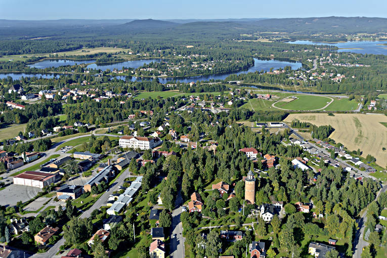 Flygbild över Ljusdal drönarbilder, drönarfoto, flygbild, flygbilder, Flygfoto, flygfoton, Hälsingland, Landskap, Ljusdal, samhällen, sommar