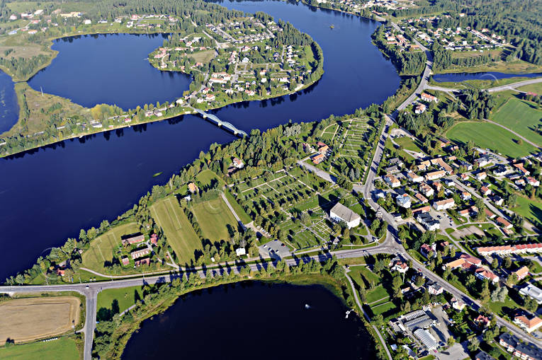 Flygbild över Ljusdal drönarbilder, drönarfoto, flygbild, flygbilder, Flygfoto, flygfoton, Hälsingland, Landskap, Ljusdal, samhällen, sommar