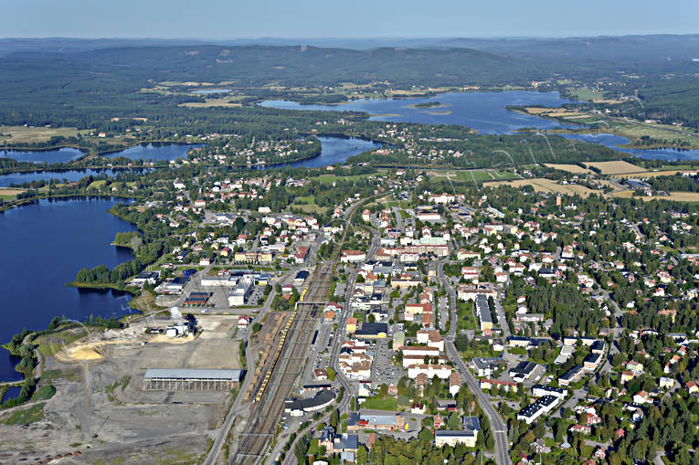 Flygbild över Ljusdal drönarbilder, drönarfoto, flygbild, flygbilder, Flygfoto, flygfoton, Hälsingland, Landskap, Ljusdal, samhällen, sommar