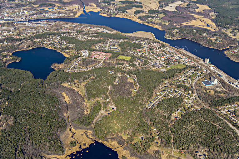 Flygbild över Söderhamn drönarbilder, drönarfoto, flygbild, flygbilder, Flygfoto, flygfoton, Hälsingland, samhällen, städer, Söderhamn, vår