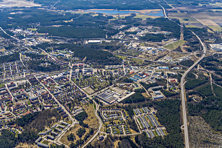 Flygbild över Söderhamn drönarbilder, drönarfoto, flygbild, flygbilder, Flygfoto, flygfoton, Hälsingland, Långtå, Norrmyran, samhällen, städer, Söderhamn, vår, Västra Berget