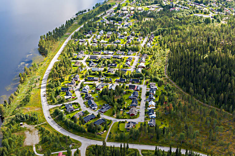 Flygbild över Vilhelmina drönarbilder, drönarfoto, flygbild, flygbilder, Flygfoto, flygfoton, lappland, samhällen, sommar, Vilhelmina