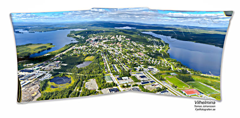 Flygbild över Vilhelmina drönarbilder, drönarfoto, flygbild, flygbilder, Flygfoto, flygfoton, lappland, samhällen, sommar, Vilhelmina
