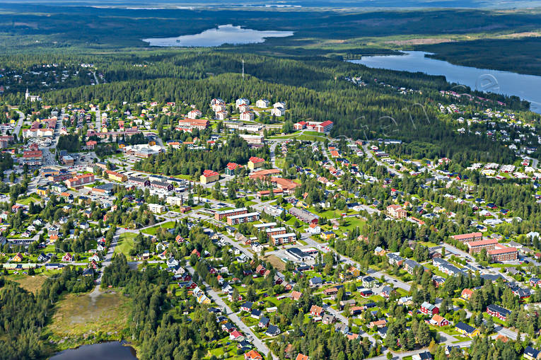 Flygbild över Vilhelmina drönarbilder, drönarfoto, flygbild, flygbilder, Flygfoto, flygfoton, lappland, samhällen, sommar, Vilhelmina