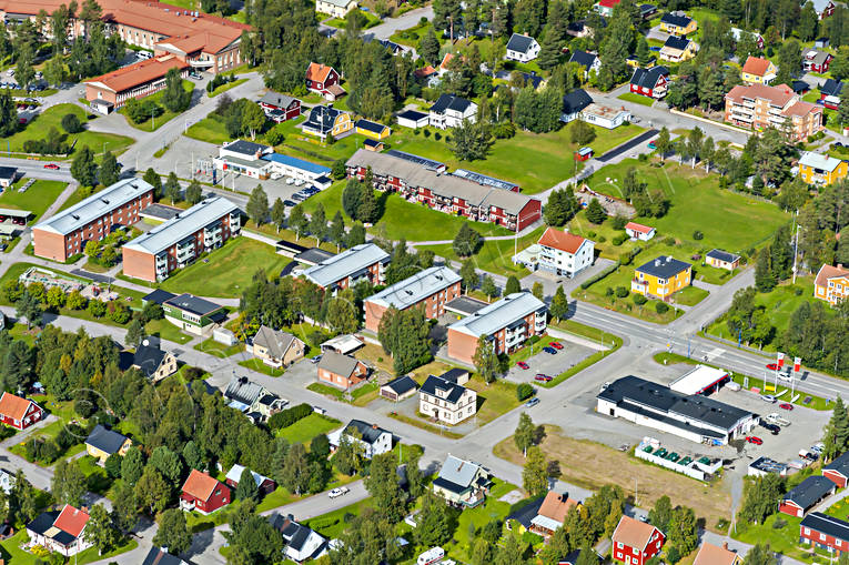 Flygbild över Vilhelmina drönarbilder, drönarfoto, flygbild, flygbilder, Flygfoto, flygfoton, lappland, samhällen, sommar, Vilhelmina