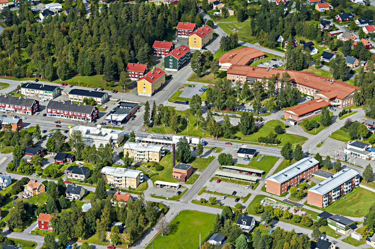 Flygbild över Vilhelmina drönarbilder, drönarfoto, flygbild, flygbilder, Flygfoto, flygfoton, lappland, samhällen, sommar, Vilhelmina