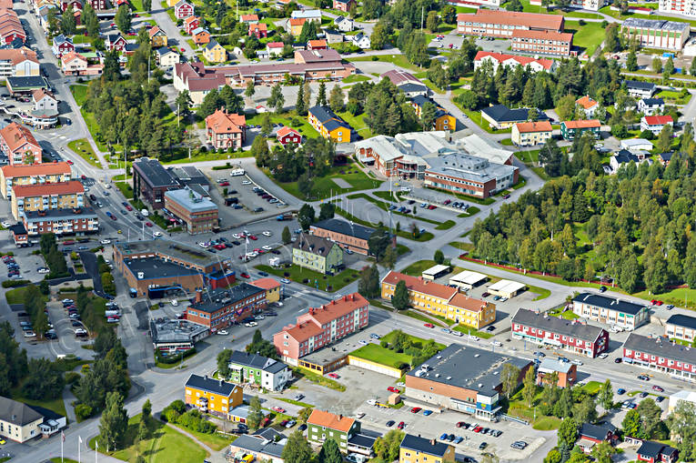 Flygbild över Vilhelmina drönarbilder, drönarfoto, flygbild, flygbilder, Flygfoto, flygfoton, lappland, samhällen, sommar, Vilhelmina