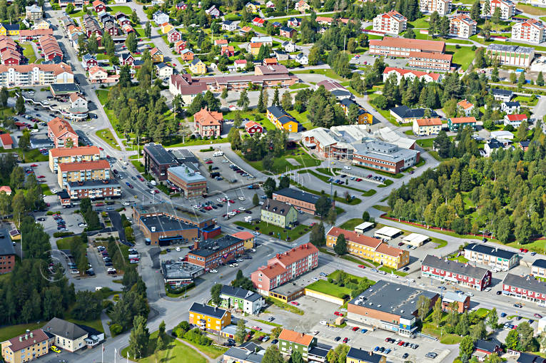 Flygbild över Vilhelmina drönarbilder, drönarfoto, flygbild, flygbilder, Flygfoto, flygfoton, lappland, samhällen, sommar, Vilhelmina