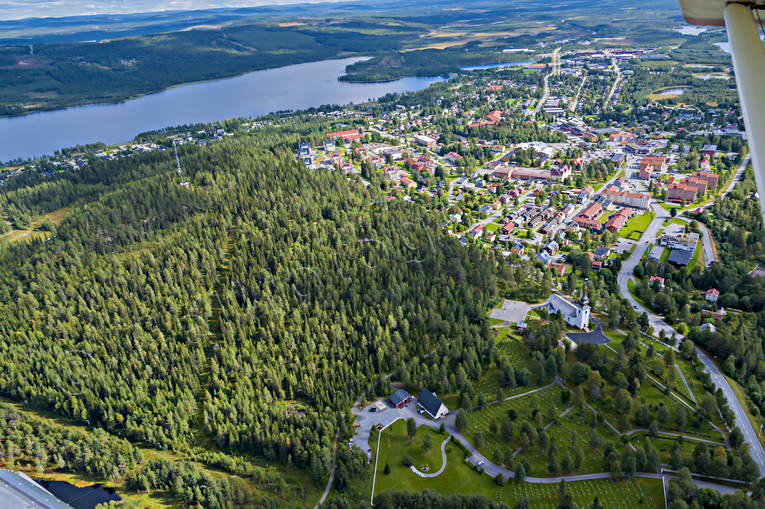 Flygbild över Vilhelmina drönarbilder, drönarfoto, flygbild, flygbilder, Flygfoto, flygfoton, lappland, samhällen, sommar, Vilhelmina