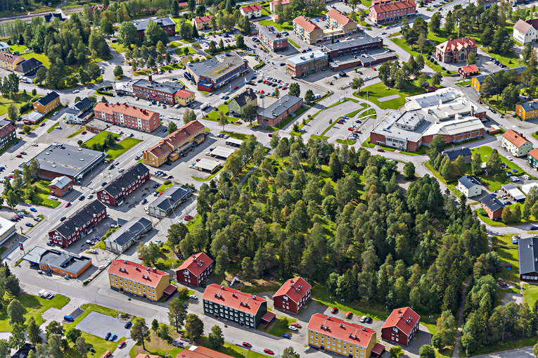 Flygbild över Vilhelmina drönarbilder, drönarfoto, flygbild, flygbilder, Flygfoto, flygfoton, lappland, samhällen, sommar, Vilhelmina