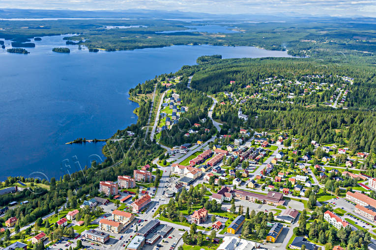 Flygbild över Vilhelmina drönarbilder, drönarfoto, flygbild, flygbilder, Flygfoto, flygfoton, lappland, samhällen, sommar, Vilhelmina