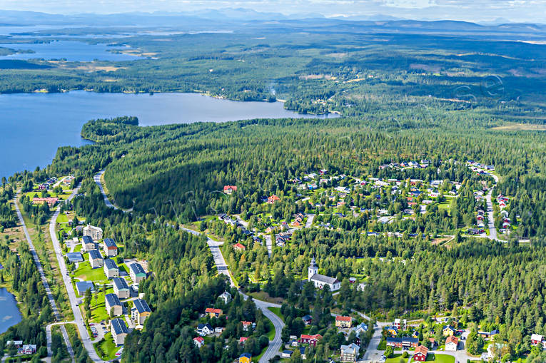 Flygbild över Vilhelmina drönarbilder, drönarfoto, flygbild, flygbilder, Flygfoto, flygfoton, lappland, samhällen, sommar, Vilhelmina
