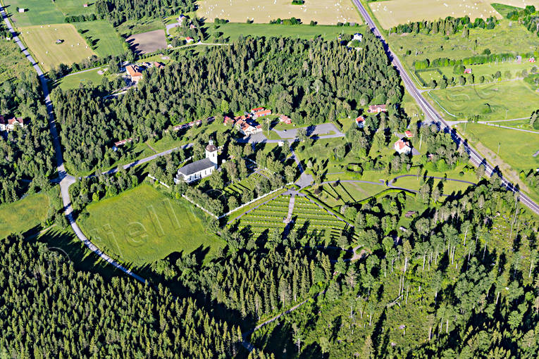 Flygfoto Lockne Kyrka anläggningar, byar, drönarbild, drönarbilder, drönarfoto, flygbild, flygbilder, Flygfoto, flygfoton, Jämtland, kyrka, kyrkor, Lockne, sommar