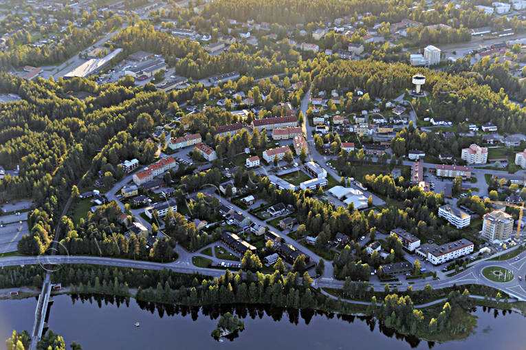 drnarbilder, drnarfoto, flygbild, flygbilder, Flygfoto, flygfoton, lappland, Lycksele, samhllen, sommar