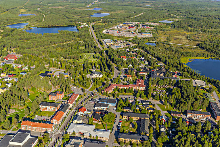 Arvidsjaur, drnarbilder, drnarfoto, flygbild, flygbilder, Flygfoto, flygfoton, kyrka, kyrkor, lappland, samhllen, sommar