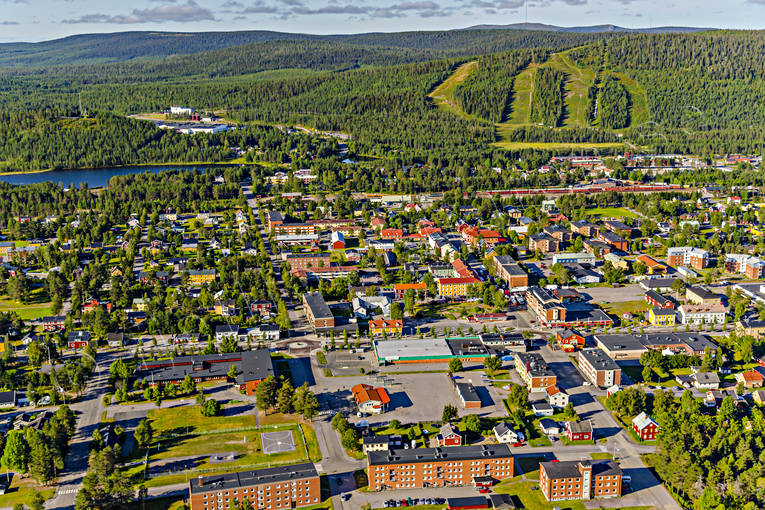 Arvidsjaur, drnarbilder, drnarfoto, flygbild, flygbilder, Flygfoto, flygfoton, lappland, samhllen, sommar