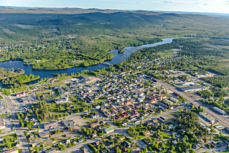 drnarbilder, drnarfoto, flygbild, flygbilder, Flygfoto, flygfoton, Hrjedalen, Ljusnan, samhllen, sommar, Sveg