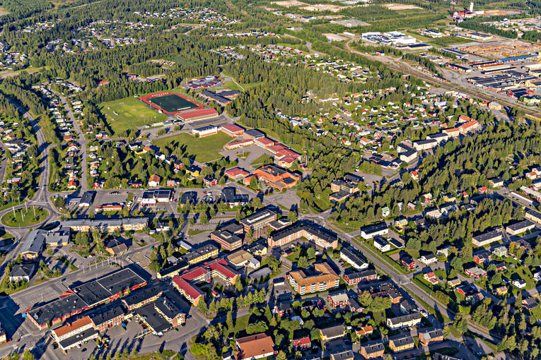 drnarbilder, drnarfoto, flygbild, flygbilder, Flygfoto, flygfoton, Norrbotten, samhllen, sommar, lvsbyn
