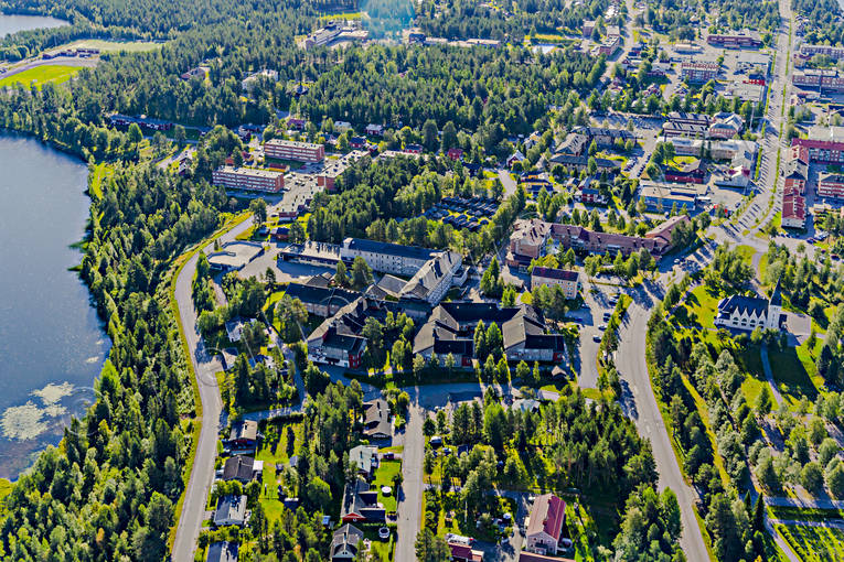 Flygfoto över Arvidsjaur Arvidsjaur, drönarbilder, drönarfoto, flygbild, flygbilder, Flygfoto, flygfoton, lappland, samhällen, sommar