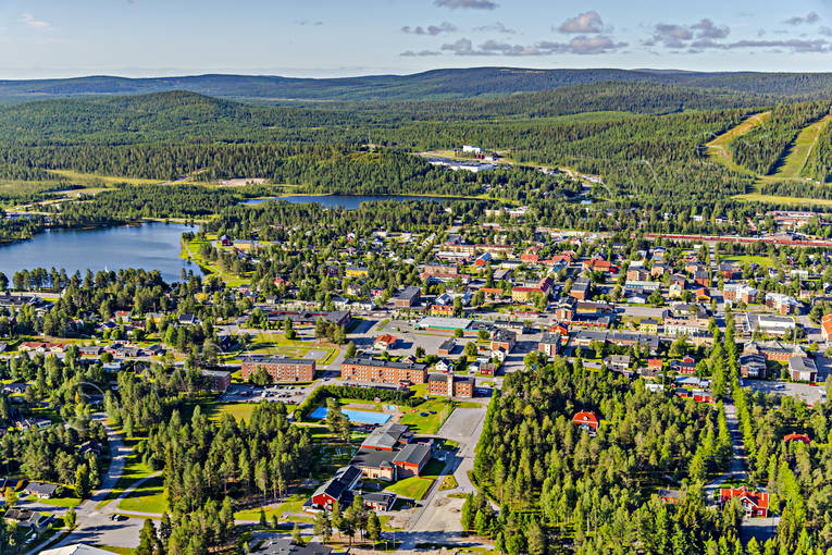 Flygfoto över Arvidsjaur Arvidsjaur, drönarbilder, drönarfoto, flygbild, flygbilder, Flygfoto, flygfoton, lappland, samhällen, sommar