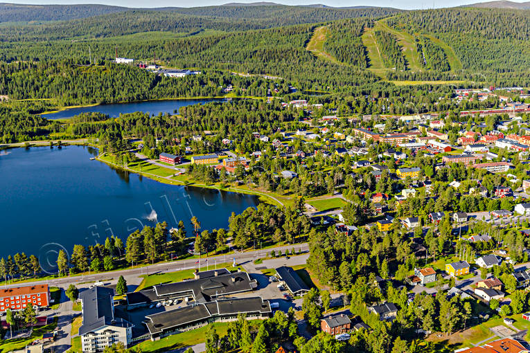 Flygfoto över Arvidsjaur Arvidsjaur, drönarbilder, drönarfoto, flygbild, flygbilder, Flygfoto, flygfoton, lappland, samhällen, sommar