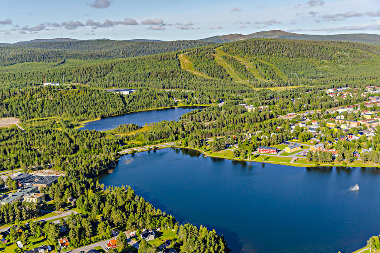 Flygfoto över Arvidsjaur Arvidsjaur, drönarbilder, drönarfoto, flygbild, flygbilder, Flygfoto, flygfoton, lappland, samhällen, sommar