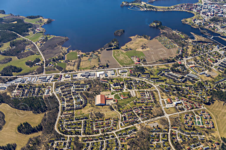 Flygfoto över Bollnäs Bollnäs, drönarbilder, drönarfoto, flygbild, flygbilder, Flygfoto, flygfoton, Hälsingland, samhällen, vår