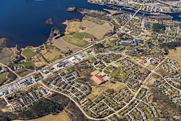 Flygfoto över Bollnäs Bollnäs, drönarbilder, drönarfoto, flygbild, flygbilder, Flygfoto, flygfoton, Hälsingland, samhällen, vår