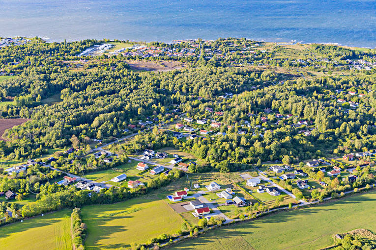 Flygfoto över Borgholm Borgholm, drönarbilder, drönarfoto, flygbild, flygbilder, Flygfoto, flygfoton, samhällen, sommar, Öland