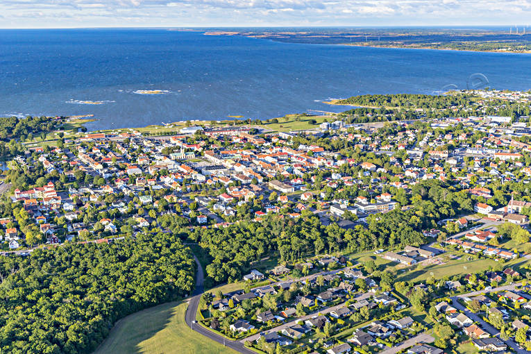 Flygfoto över Borgholm Borgholm, drönarbilder, drönarfoto, flygbild, flygbilder, Flygfoto, flygfoton, samhällen, sommar, Öland