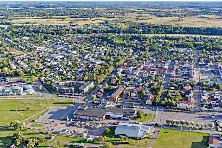 Flygfoto över Borgholm Borgholm, drönarbilder, drönarfoto, flygbild, flygbilder, Flygfoto, flygfoton, samhällen, sommar, Öland