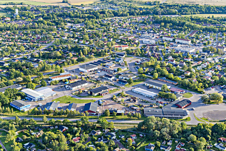 Flygfoto över Borgholm Borgholm, drönarbilder, drönarfoto, flygbild, flygbilder, Flygfoto, flygfoton, samhällen, sommar, Öland