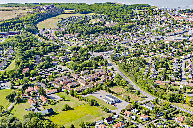 Flygfoto över Borgholm Borgholm, drönarbilder, drönarfoto, flygbild, flygbilder, Flygfoto, flygfoton, samhällen, sommar, Öland